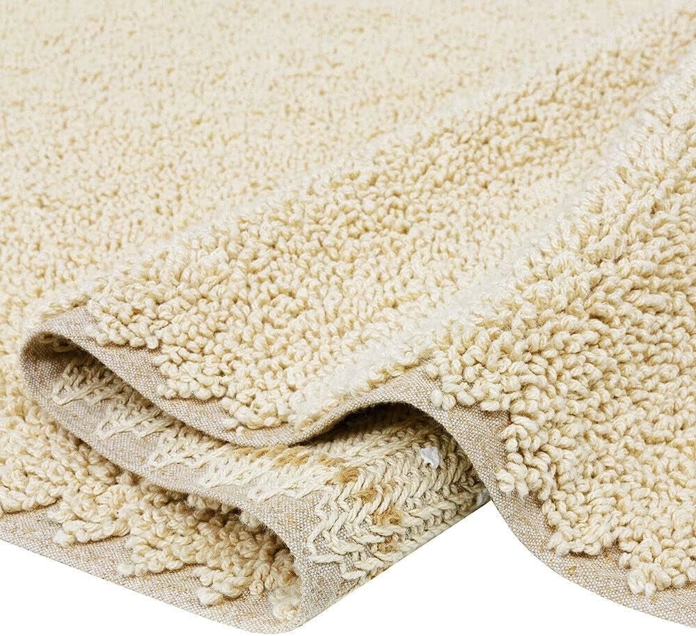 Tappeto Bagno Camera Scendiletto 50x80 cm Puro Cotone Morbido Lavabile Made In Italy Beige