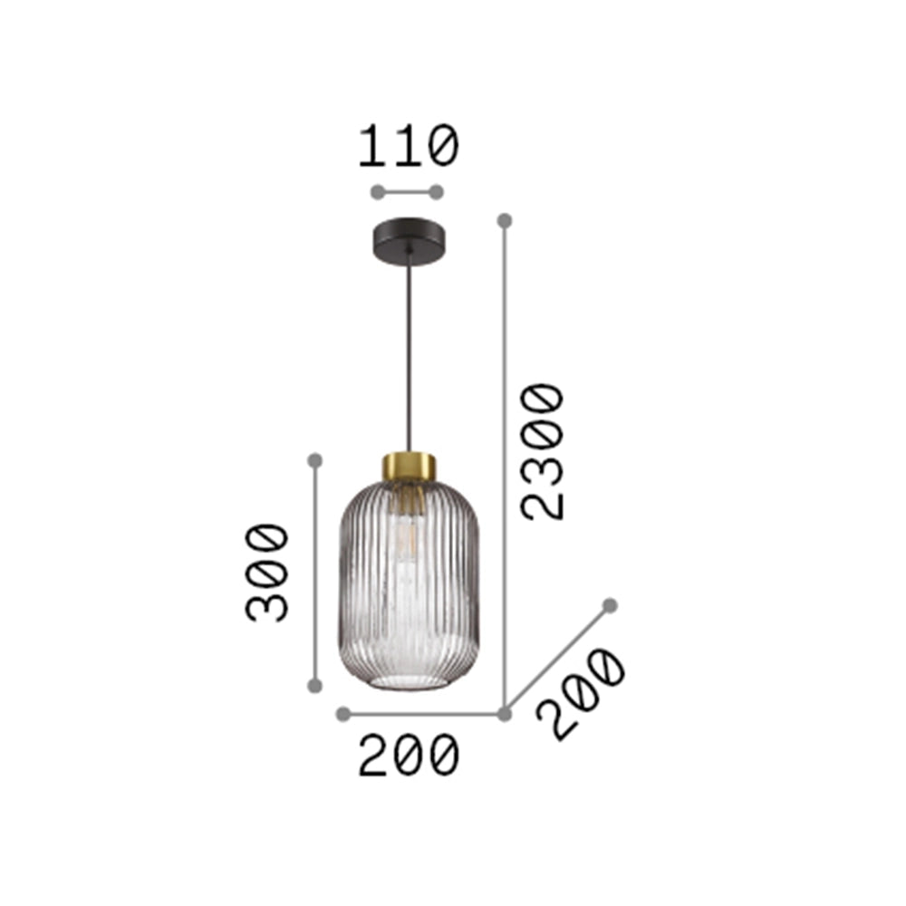 Sospensione Vintage-Decò Mint-3 Metallo Verde 1 Luce E27