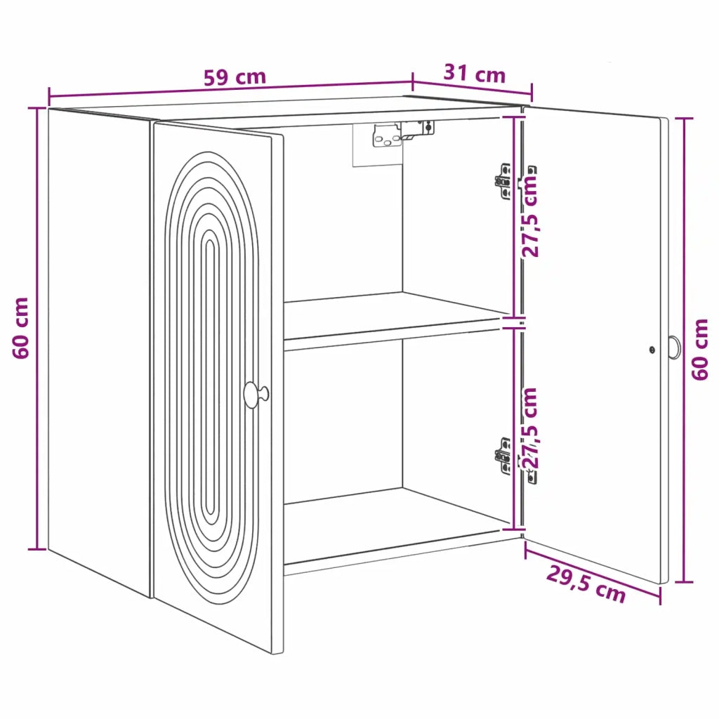 Mobiletto a muro Nero 59 x 31 x 60 cm Legno ingegnerizzato 898066