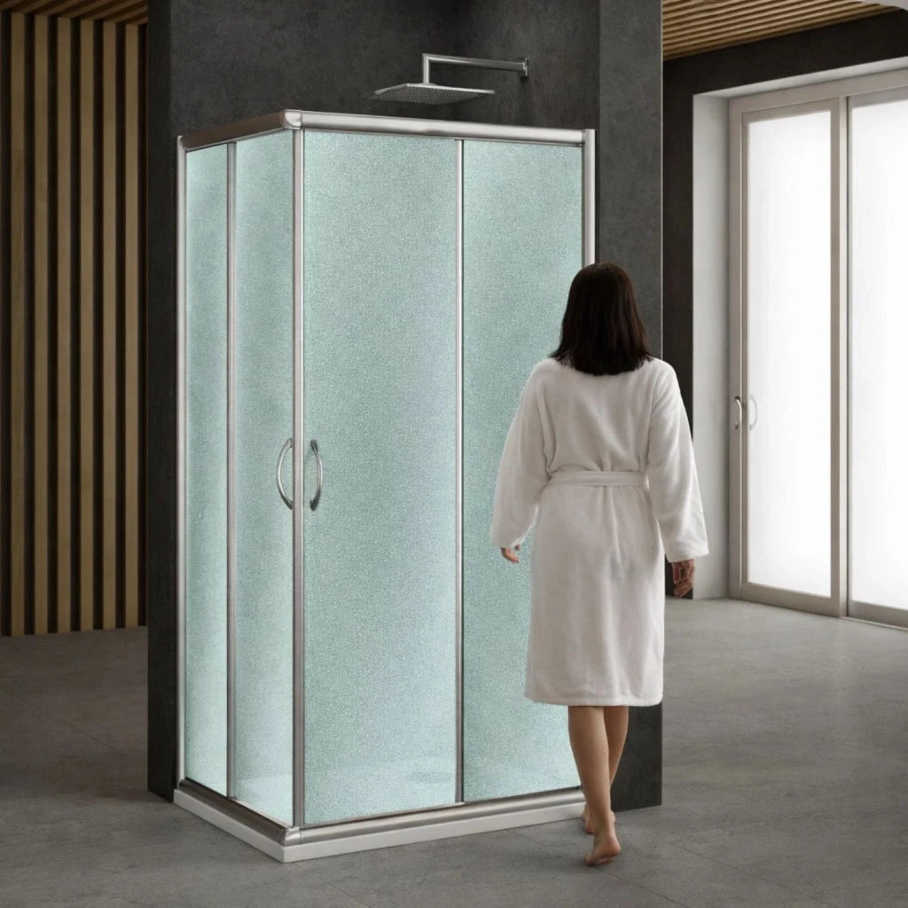 Cabina doccia angolare in cristallo temprato 6 mm *** misure 67-70x97-100xh190 cm, confezione 1