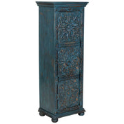 Armadio artigianale in legno blu 53x40x149h cm