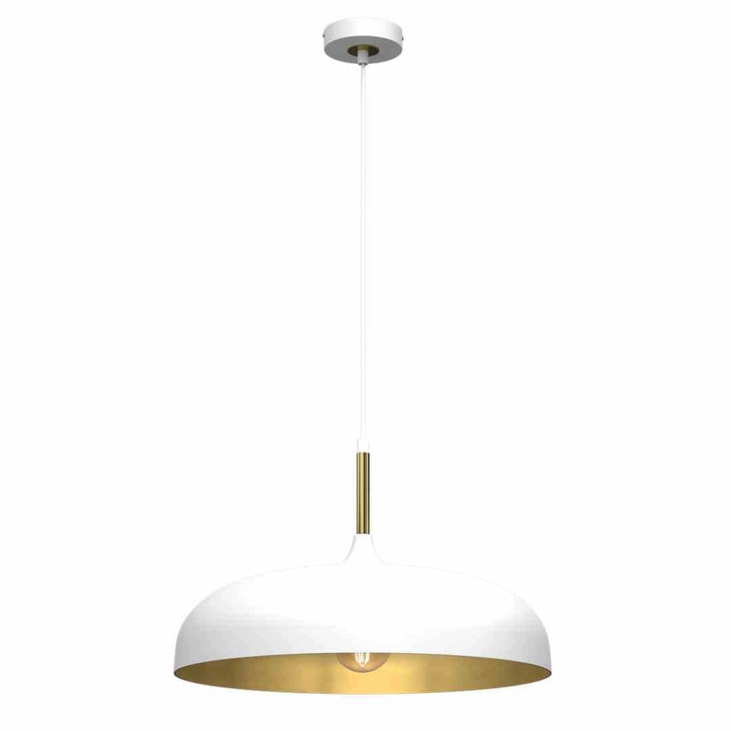 Lampadario a sospensione Milagro Lincoln bianco oro Ø45