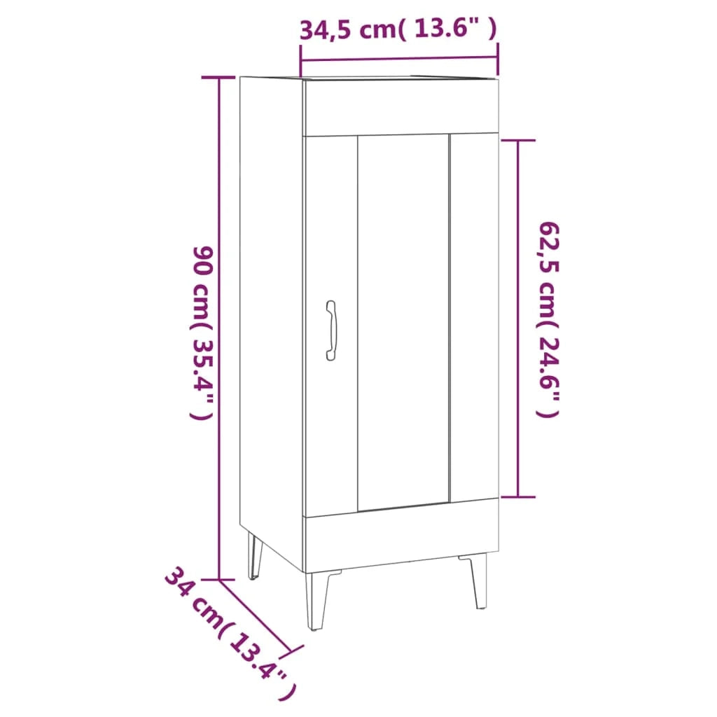 Buffet credenza cassettiera armadio mobile contenitore organizer per cucina soggiorno salotto 34,5 x 34 x 90 cm legno ingegnerizzato grigio 02_0031886