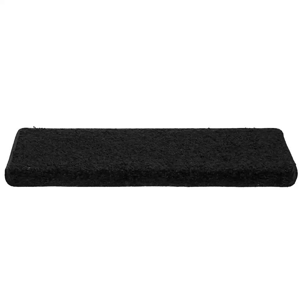 Tappetini per scale 30 pz | Gradini per Scale 65x21x4 cm Nero Bordo rettangolare