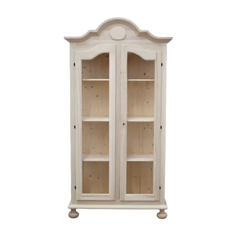 Vetrina 2 porte 3 ripiani legno grezzo 103x45x197 (958) - Mobili 2G