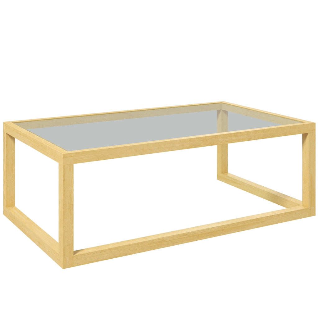 Tavolino da caff¨¨ rettangolare ¨C Xylo ¨C Piano in vetro temperato e legno, 100x60x35 cm