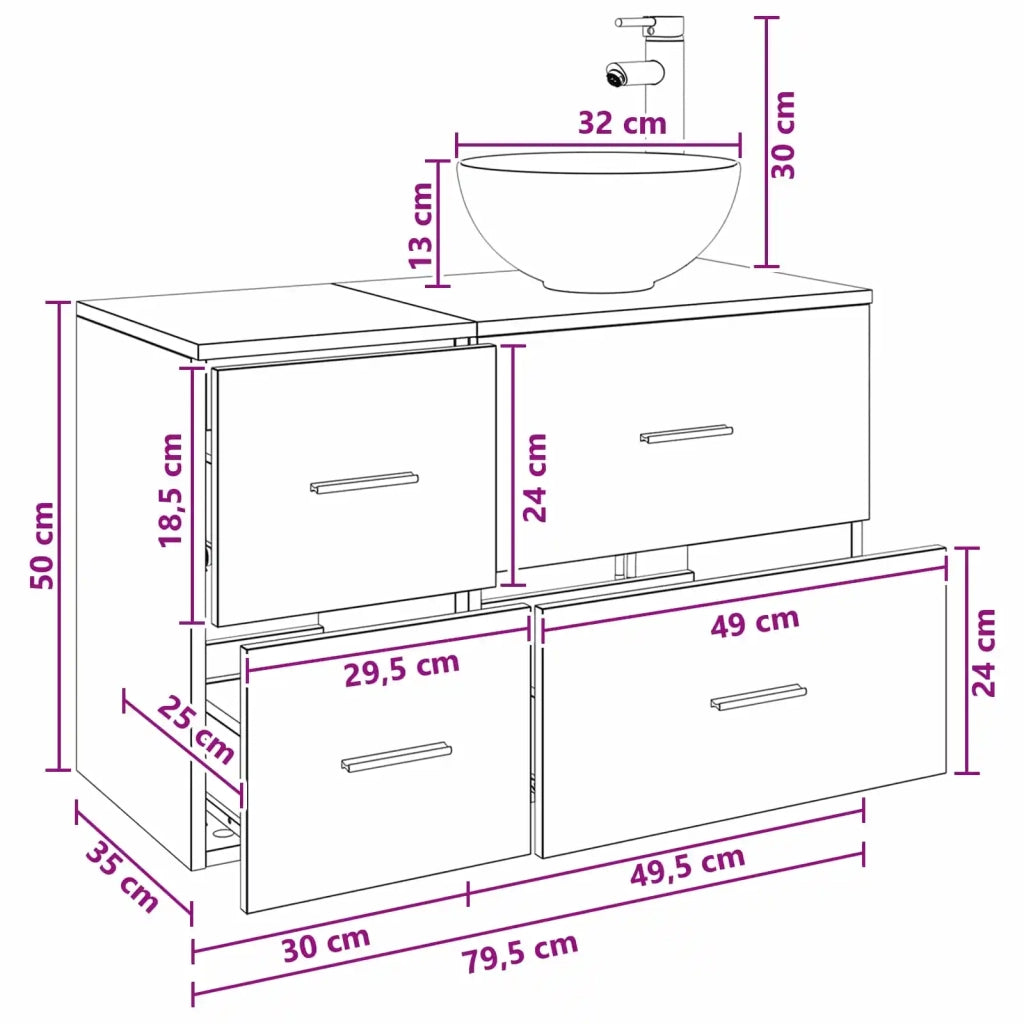 Set di mobili per il bagno 2 pcs Rovere Artigianale 3403951