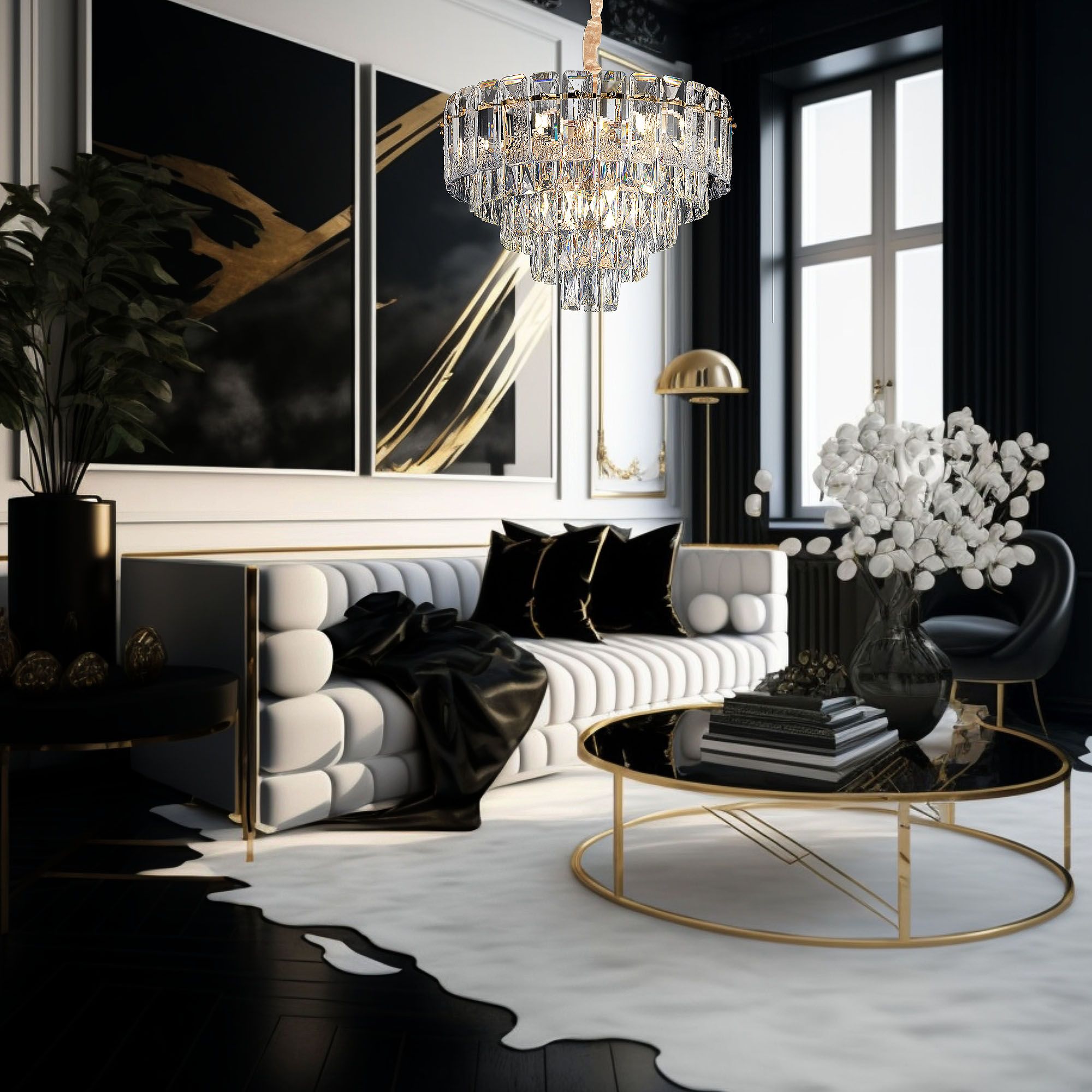 Lampada Cristal G056-cp 50cm Gold