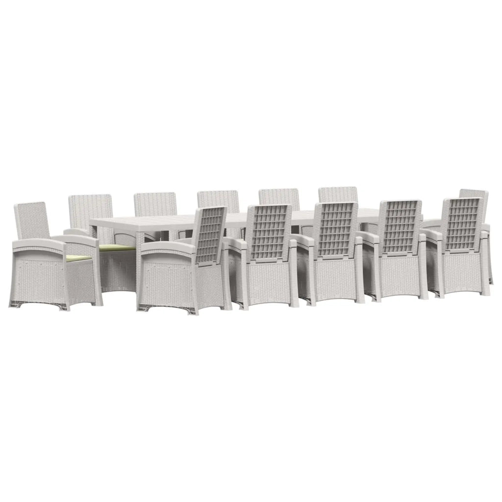 Set da Pranzo per Giardino 14 pz Bianco e Crema PP 3430191