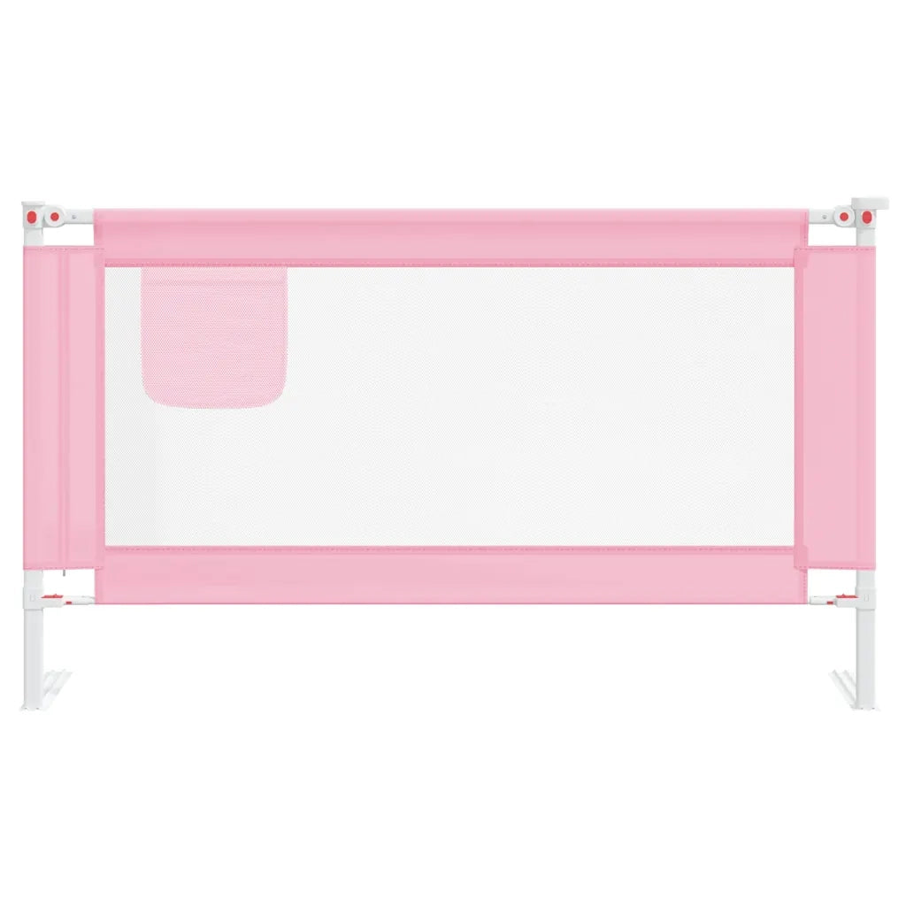 Sponda Letto di Sicurezza per Bambini Rosa 140x25cm in Tessuto 10201