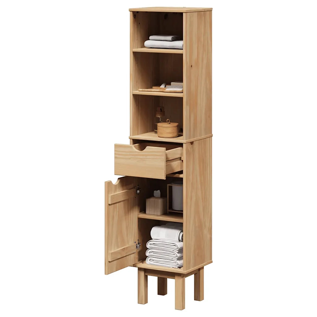 vidaXL Mobile da Bagno OTTA 35x30x159 cm in Legno Massello di Pino