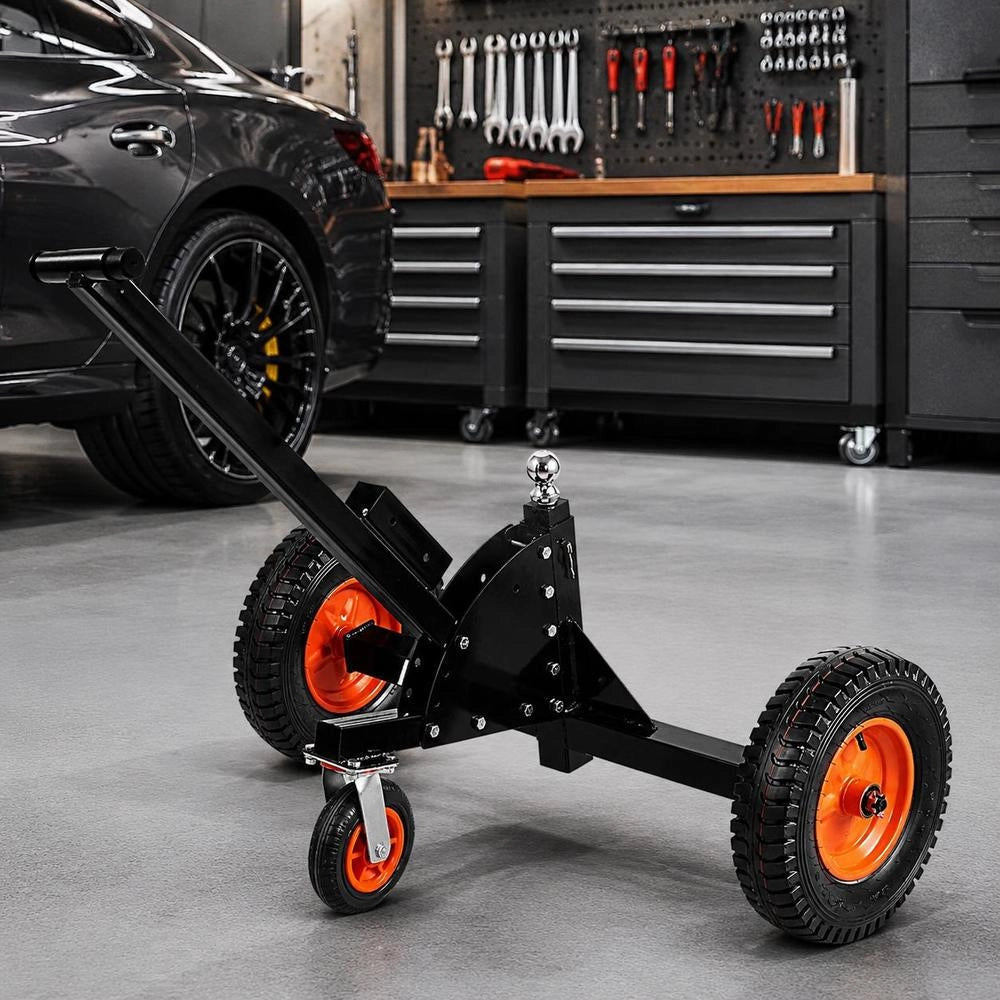 2-in-1 Trailer Dolly, Trailer Maneuvering Aid, 680.4 Kg Vertical Load, 56 And 66 Cm Adjustable Height, 50.8 Mm Coupling Ball, 38 Cm Pneumatic Tires, For Moving Motorhome Trailers