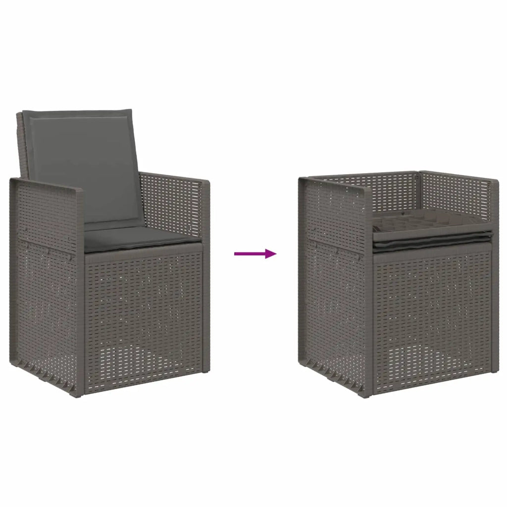 Sedie da pranzo da giardino 2 pcs Grigio chiaro e Antracite PP