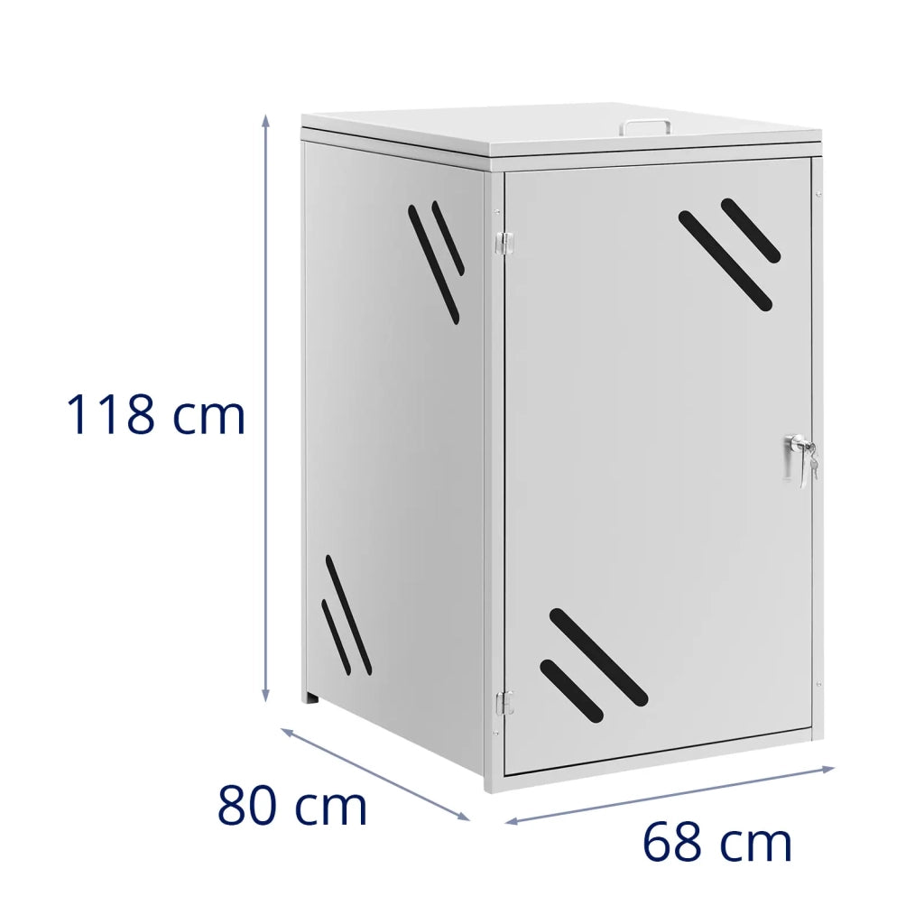 Contenitore/ripostiglio per rifiuti 240 litri fessure di ventilazione acciaio inox 201 argento metallizzato 14_0008480