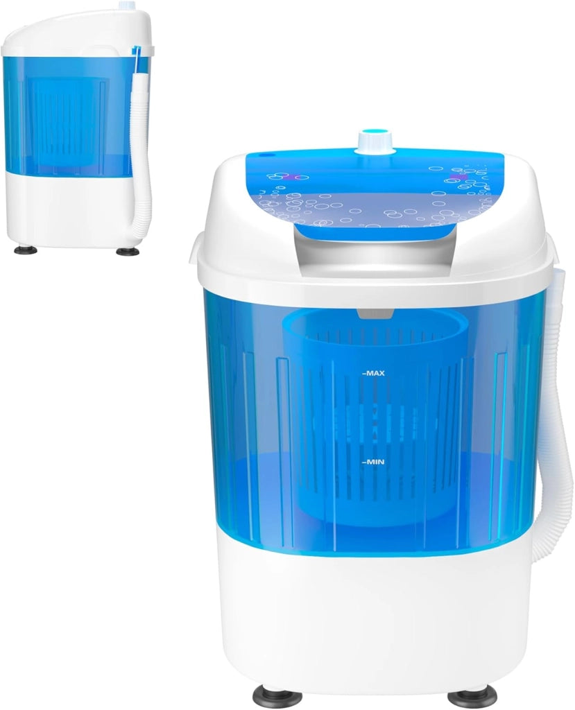 Mini lavatrice con centrifuga, lavatrice da campeggio fino a 2 kg, 170 W, con tubo di scarico, lavatrice toploader, 36 x 34 x 51 cm