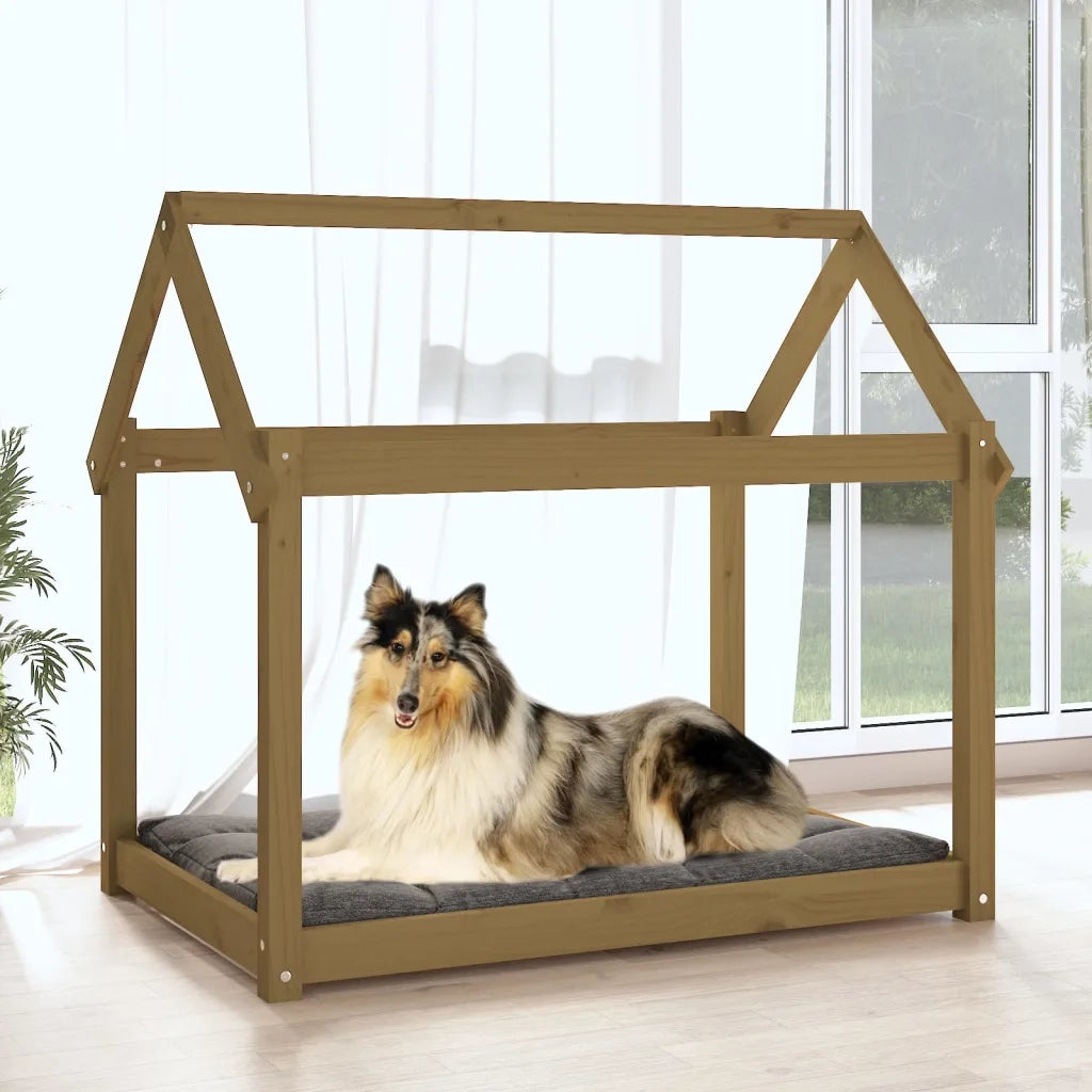 Cuccia per Cani Ambra 101x70x90 cm in Legno Massello di Pino 822215