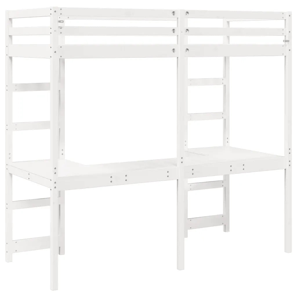 Giroletto Soppalco senza Materasso Bianco 75x190cm Legno Pino 3308575