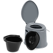 Toilette portatile compatta 41 x 49 x 34 cm capacità di carico 200 kg facile da pulire smontabile PP grigio 20_0014385