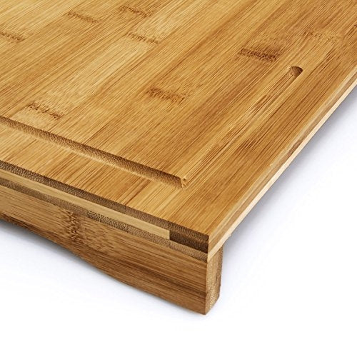 Tagliere in bambù protegge piatto con bordi rialzati e canali per il succo 52 cm 4313026