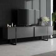Abishia, Mobile Porta tv Cassetti, 180x30x50h cm Nero Antracite