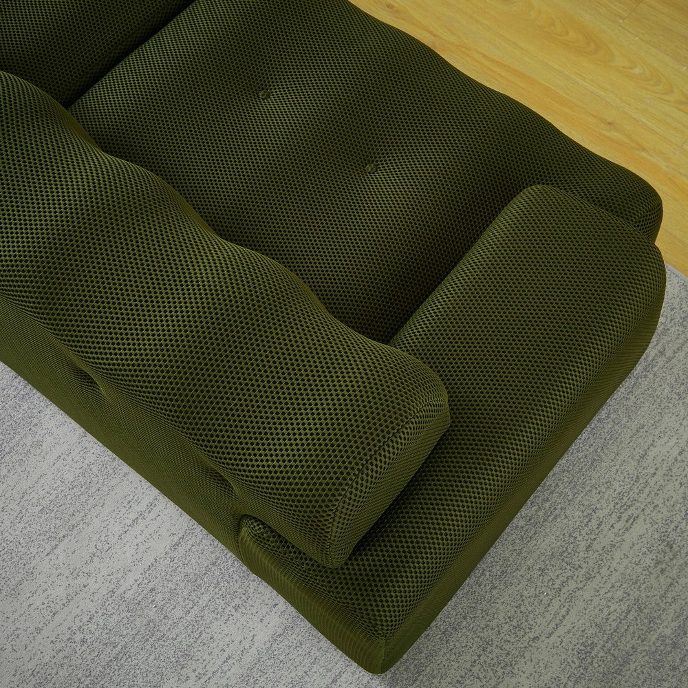 Divano 2 Posti con Braccioli e Bottoni ¨C Xylo ¨C Verde, Design Moderno