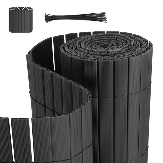 Schermo per giardino in PVC - separazione balcone e schermo per terrazza e giardino - grigio 0.8x5m 2pz