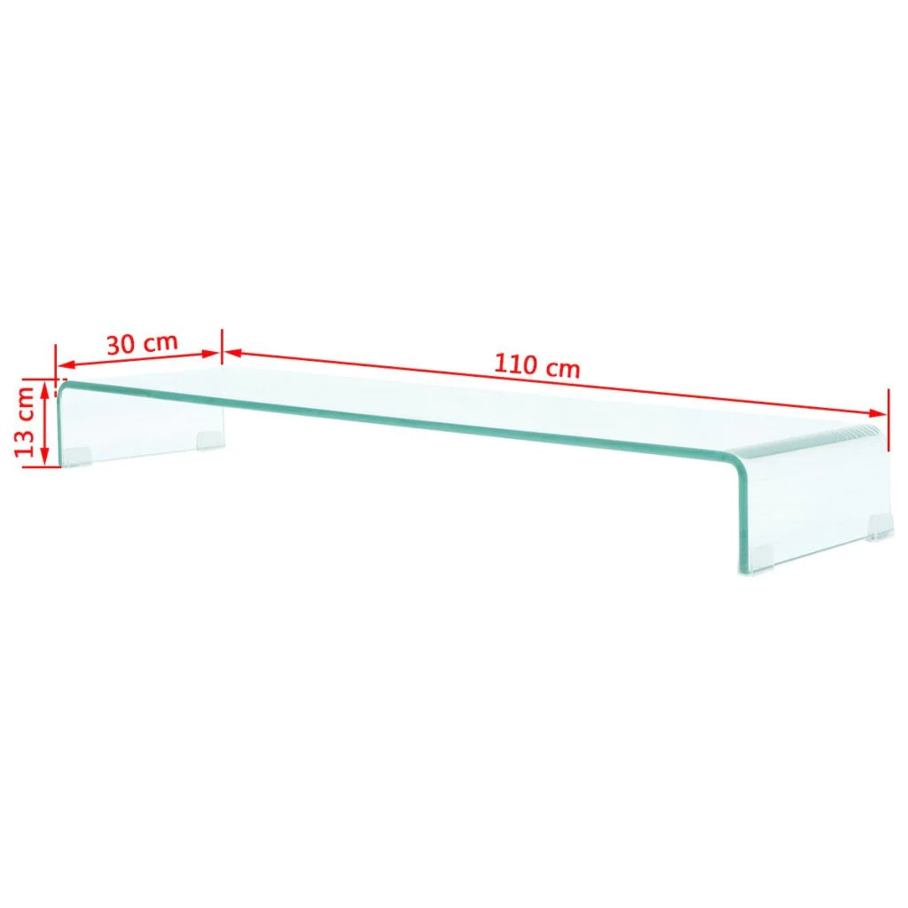 Pratico mobile porta TV/buffet di design per televisore/monitor 110 cm vetro trasparente 2502034