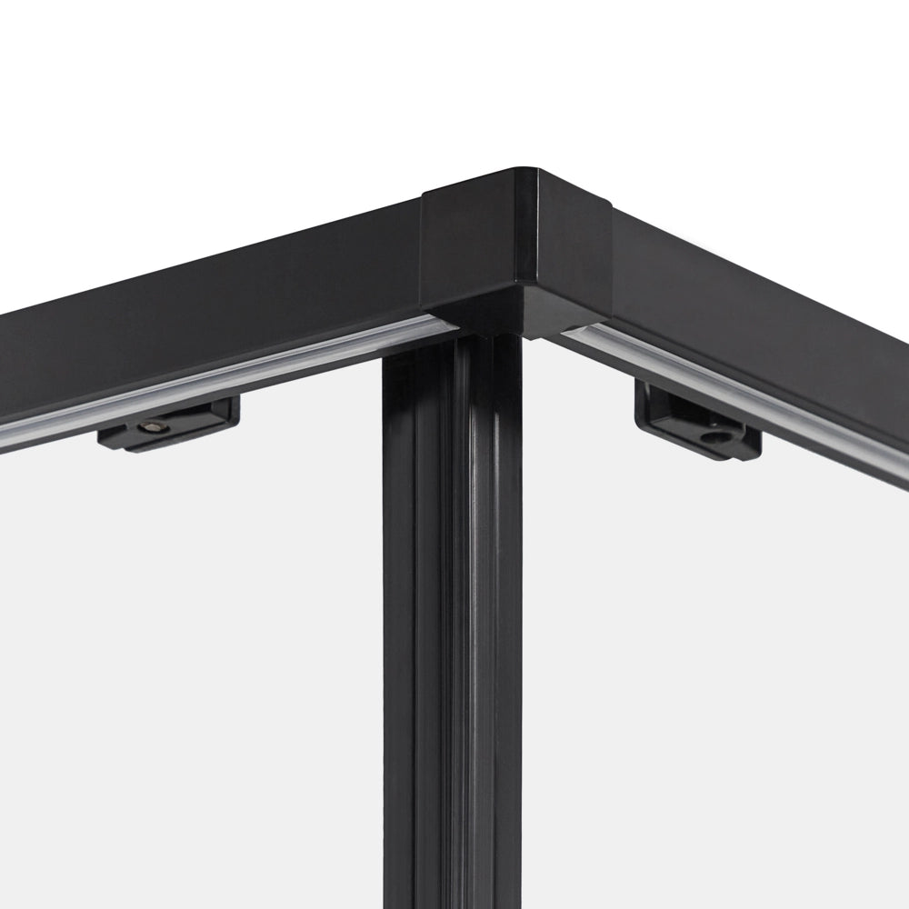 Box Doccia Vetro Temperato Argento Cornice Alluminio Doppia Porta 80x80x185cm
