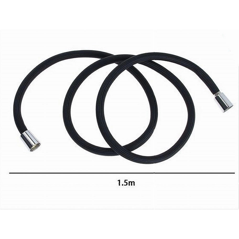 Trade Shop - Tubo Doccia Flessibile 1.5 Mt Nero Opaco 150 Cm Bagno Laccio Doccetta Box 87287 -