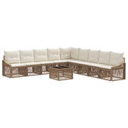 Set Divano da Giardino 10 pcs Beige polyrattan