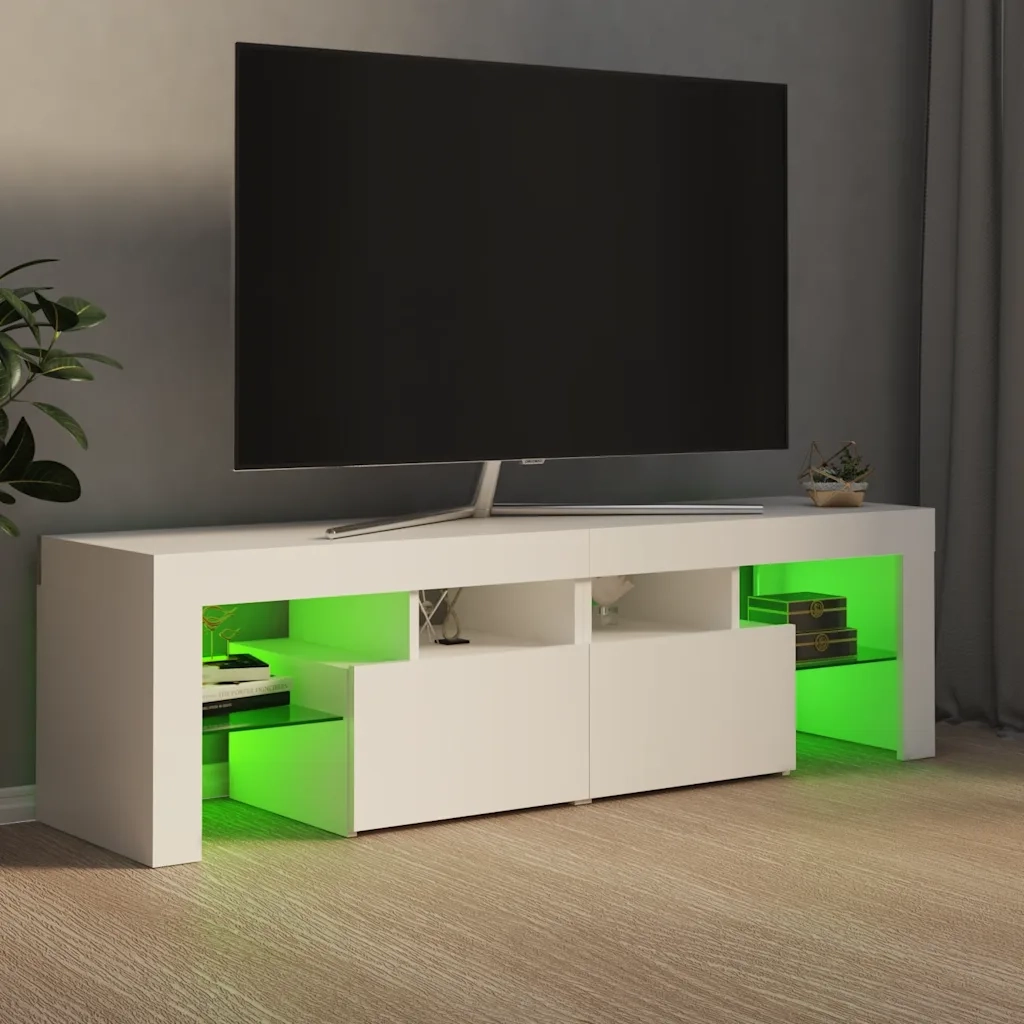 Mobile Porta TV con Luci LED Bianco 140x36,5x40 cm 804364