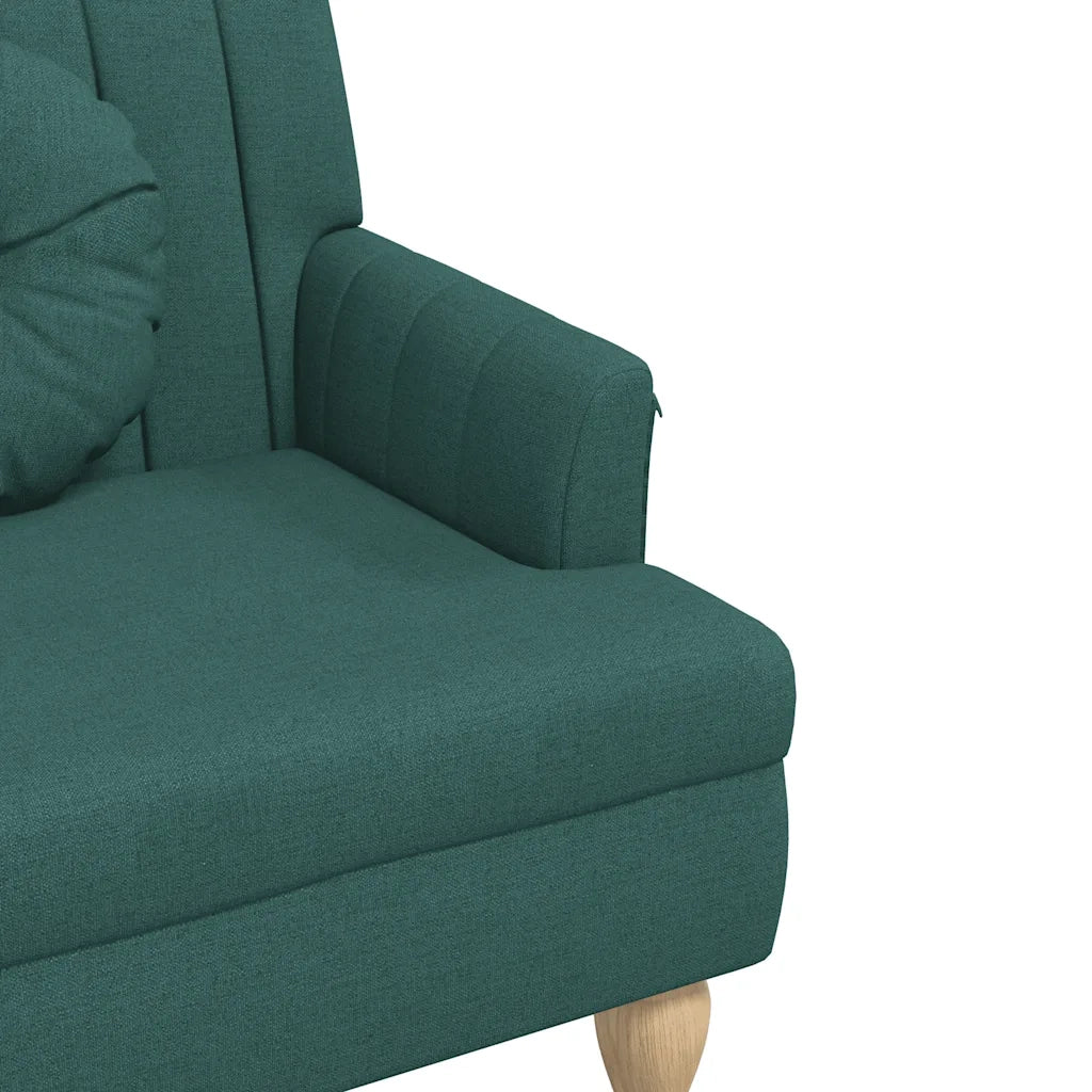 Panca con Cuscini Verde Scuro 113x64,5x75,5 cm in Tessuto CFW7915469