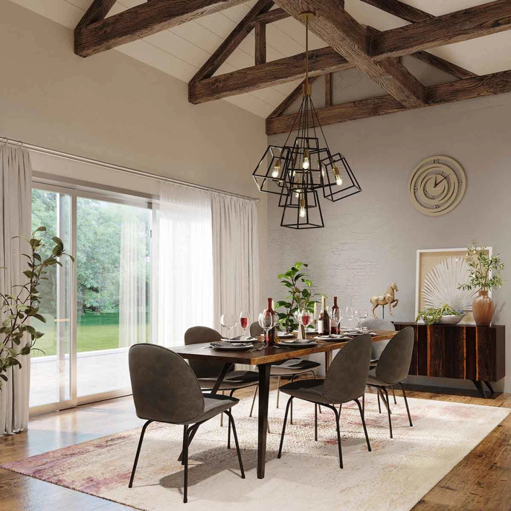 Lampadario moderno Fulton bronzo/ottone 7xE27 Hinkley