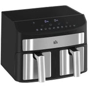 Friggitrice ad Aria 8L con Timer e Temperatura Regolabile, in Acciaio e Plastica, 38.8L x 36.3x31.1 cm, Nero