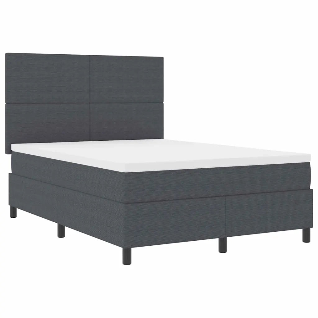 Letto a Sorgente LED Grigio Scuro e Bianco 140 x 200 cm 3337648