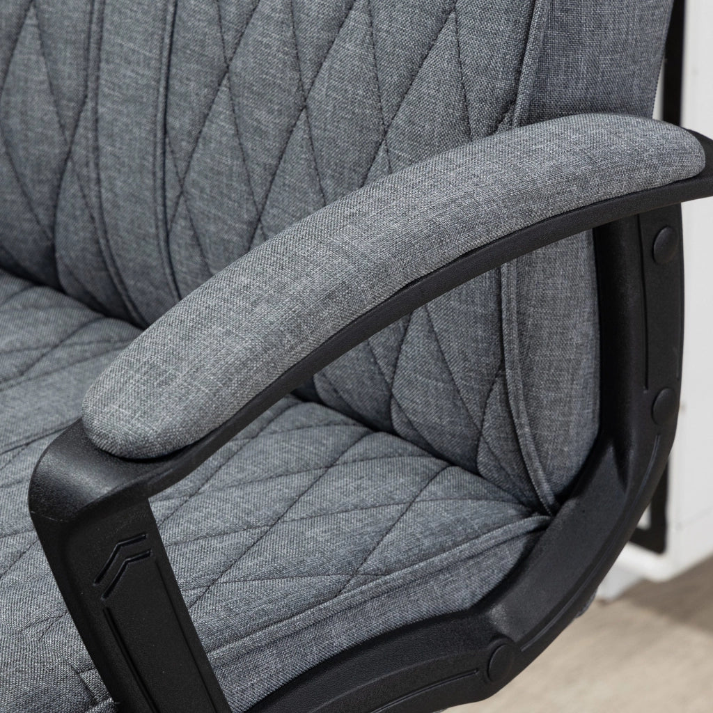 Sedia da Ufficio Girevole con Funzione Dondolo 65x65x102-112,5 cm Altezza Regolabile Grigio