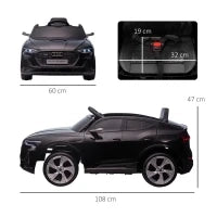 Macchina Elettrica per Bambini 12V con Telecomando, Velocità 3-8km/h, Luci e Musica, Età 3-5 Anni, Nero
