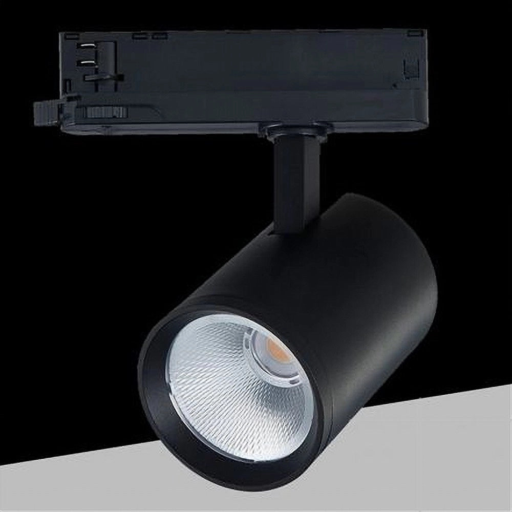 Trade Shop - Faretto Led 40 W Per Binario Track Trifase Faro Luce Naturale 4000k Ip20 Pt4-40w - Nero