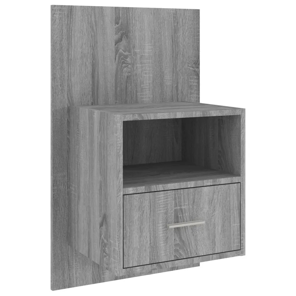 Comodino a Muro-Tavolino da notte sospeso Grigio Sonoma 630317