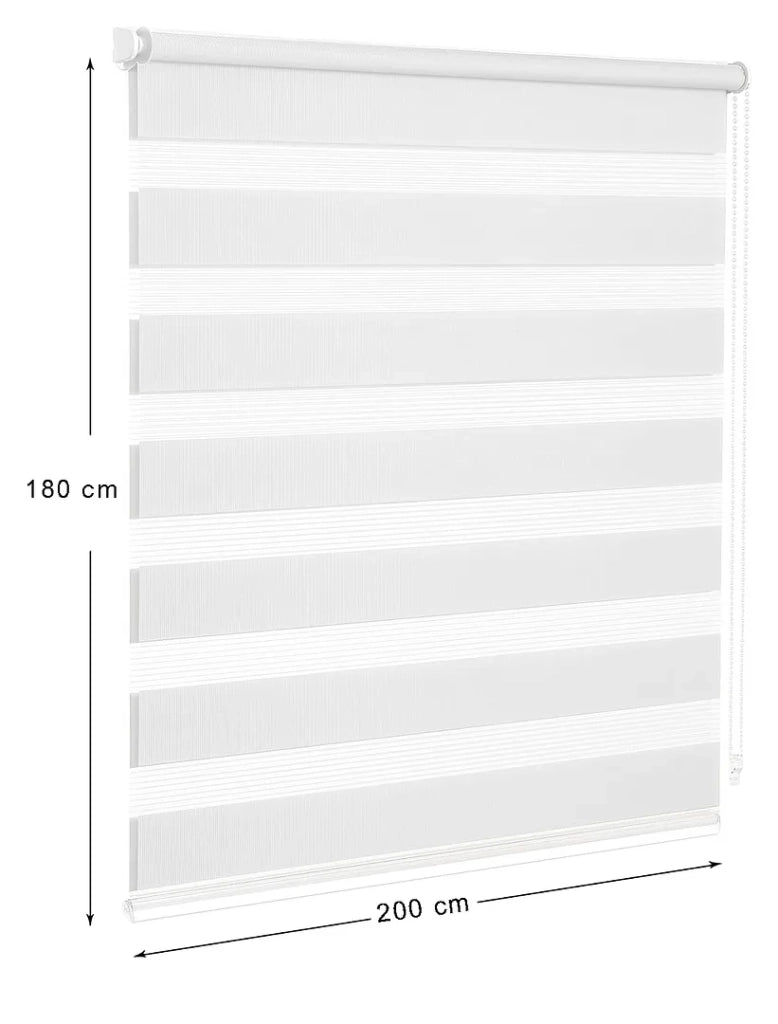 Tenda a Rullo 200x180 Cm Finestra Porta Interno Casa Ufficio Kit Montaggio Parete Telaio No Fori Bianco