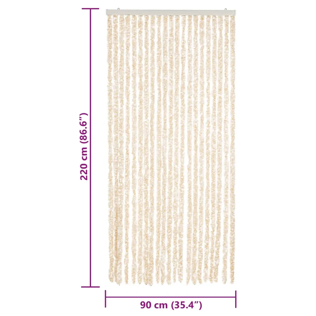Tenda Antimosche Beige e Bianca 90x220 cm in Ciniglia CFW9976545