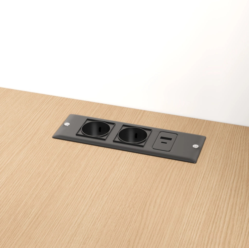 Scrivania pieghevole 2 in 1 con libreria e prese USB