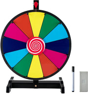 12''/15'' Ruota della Fortuna da Tavolo, Gioco Ruota Personalizzabile con Pennarello e Cancellino, Base Antiscivolo e Superficie Cancellabile, per Carnevale Feste (15'')