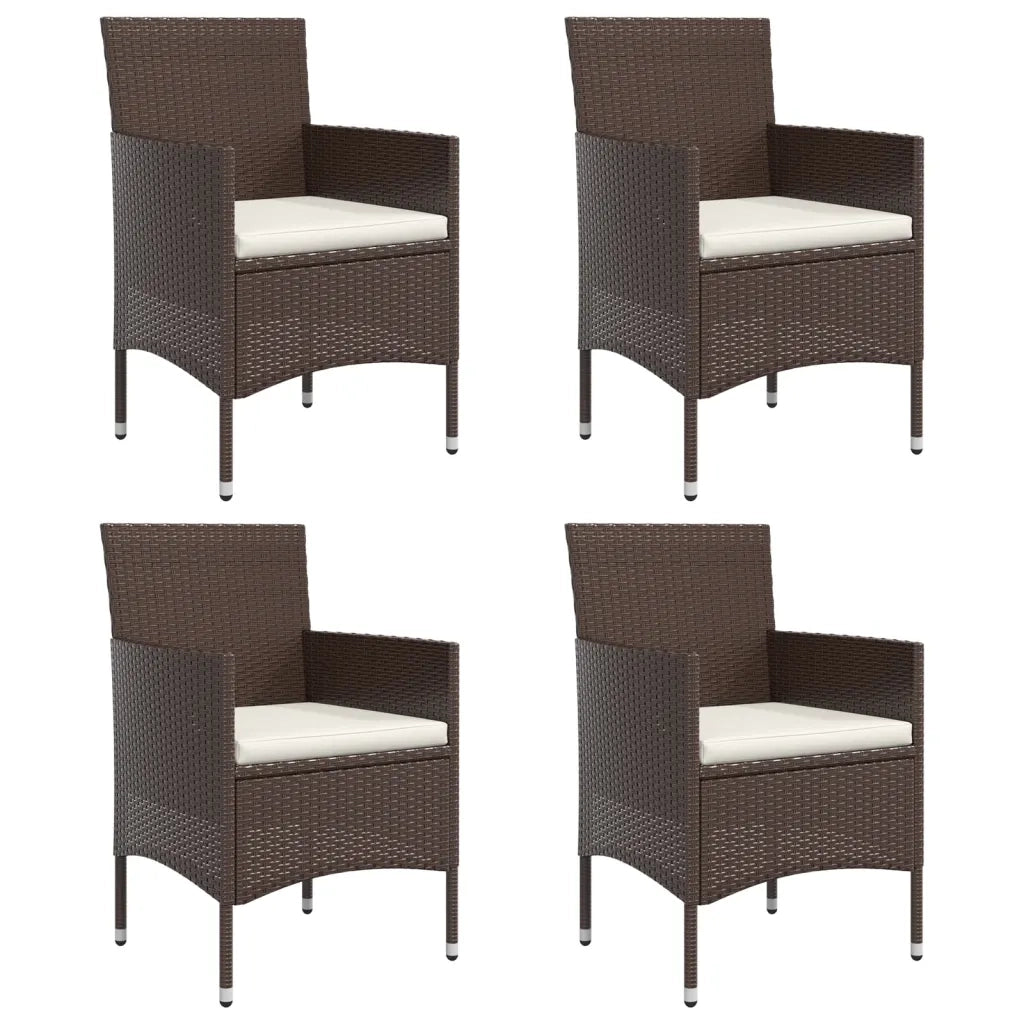 Set da Pranzo da Giardino 5 pz con Cuscini Marrone e Nero cod mxl 50407