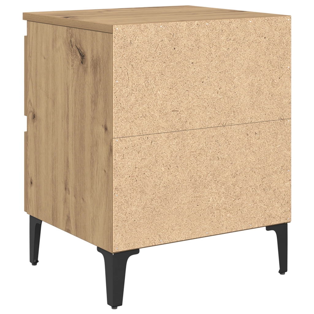 Armadi da letto 2 pz Rovere artigianale 40x35x50 cm Legno ingegnerizzato