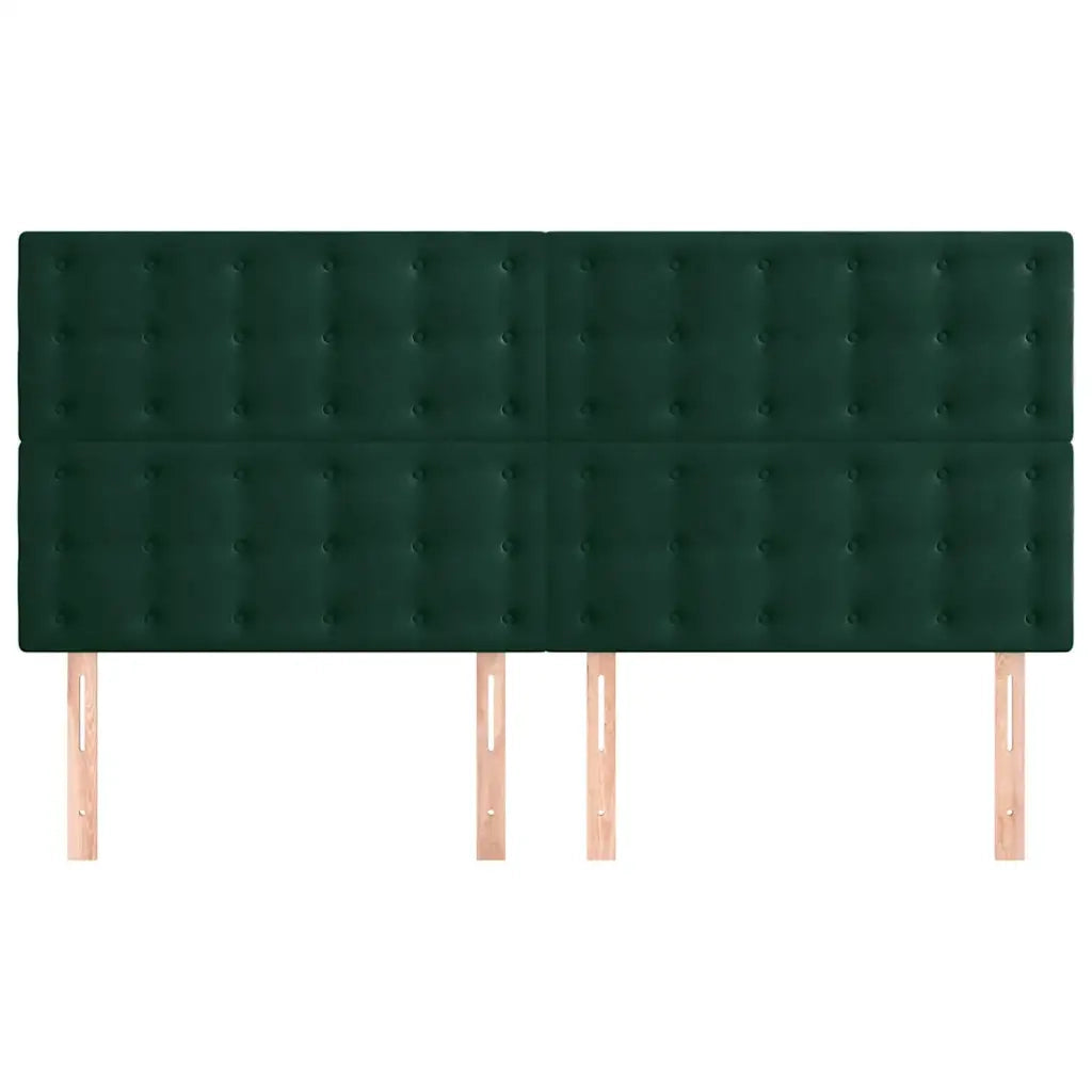 Testiera | Testata Verde Scuro 180x5x118/128 cm Velluto