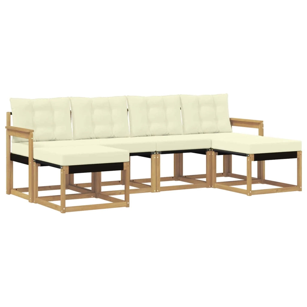 Set di divani da esterno con cuscino 6 pcs Bianco e Crema 3389732