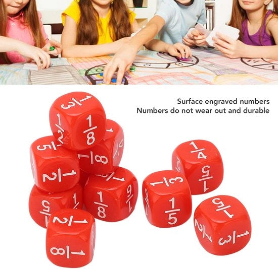 Set di Dadi in Pietra - Frattura Incisa - Sostenibile - Materiale di Allenamento - Adatto ai Bambini - Colore Rosso - Giocattoli