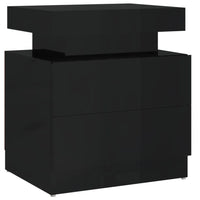 Comodino Nero Lucido 45x35x52 cm in Truciolato cod mxl 75526