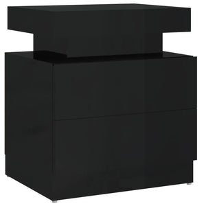 Comodino Nero Lucido 45x35x52 cm in Truciolato cod mxl 75526